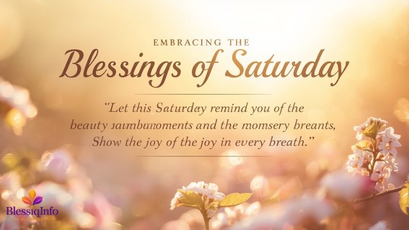 Embracing the Blessings of Saturday
