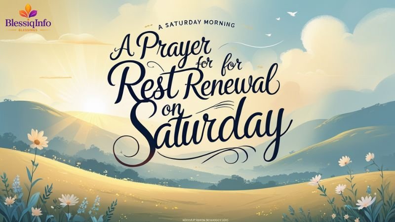 A Prayer for Rest and Renewal on Saturday