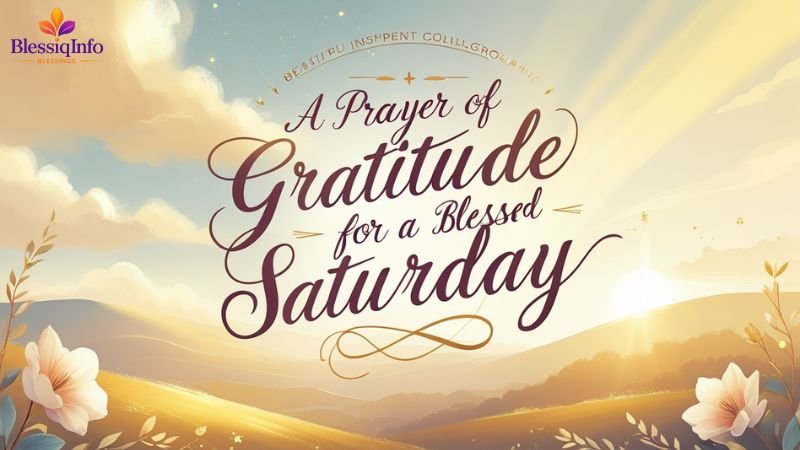 A Prayer of Gratitude for a Blessed Saturday
