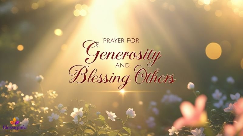 Prayer for Generosity and Blessing Others