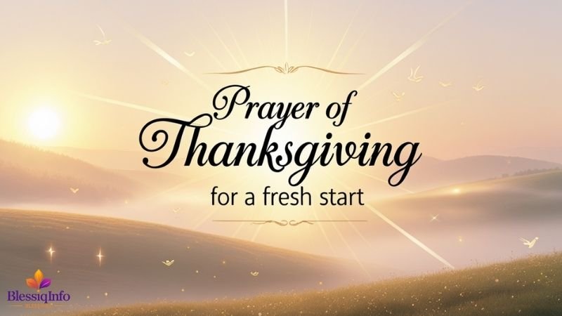 Prayer of Thanksgiving for a Fresh Start