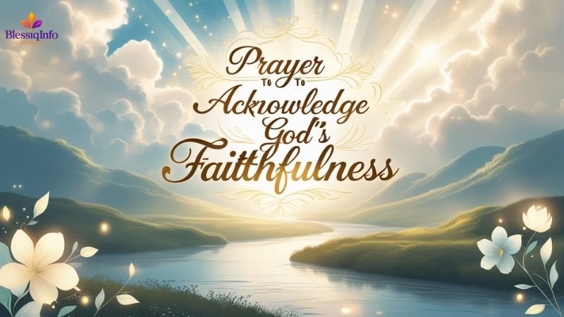 Prayer to Acknowledge God’s Faithfulness